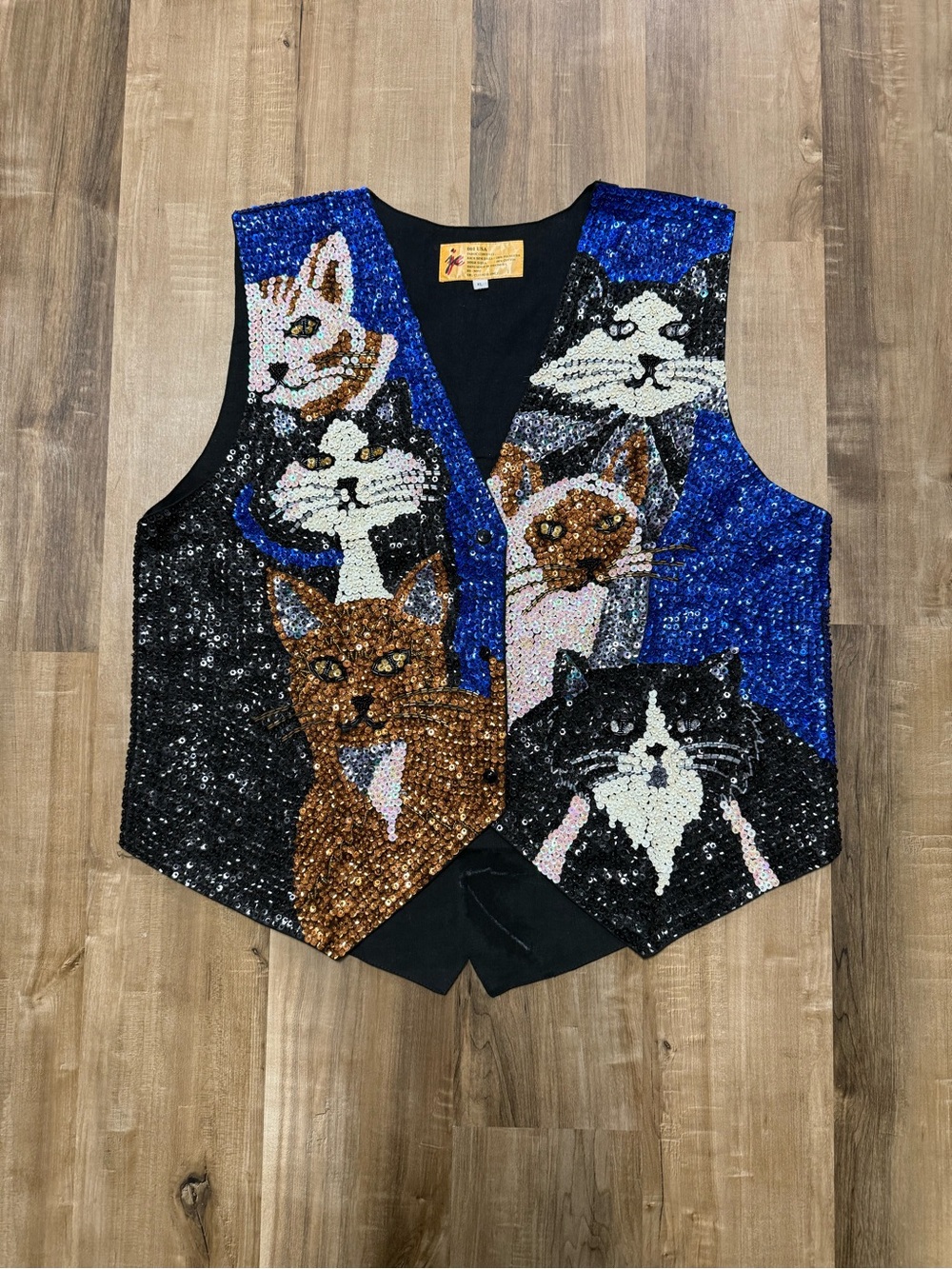 Fancy Felines Sequin Vest XL